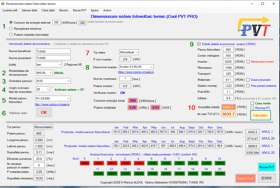 Simulare Producție Solară